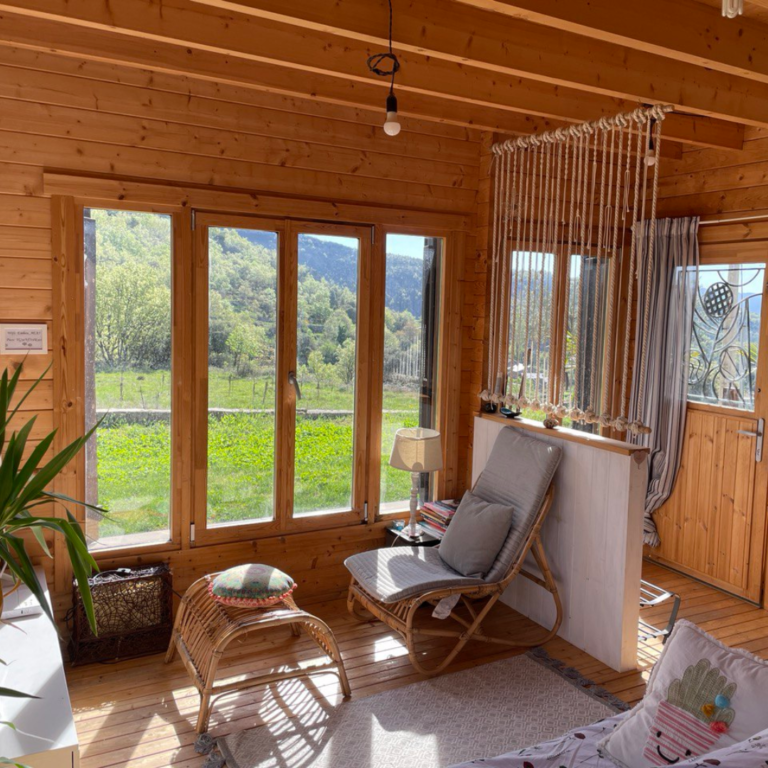 A living room opening onto the garden