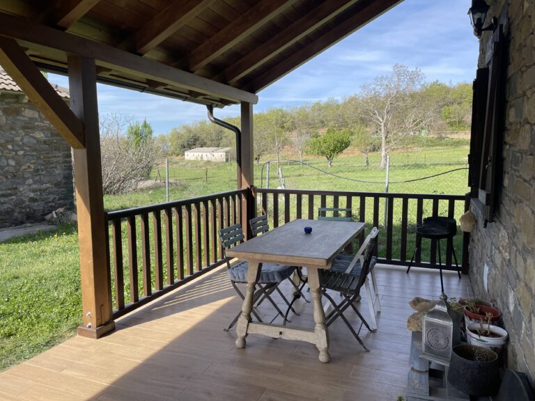 The table on the covered terrace